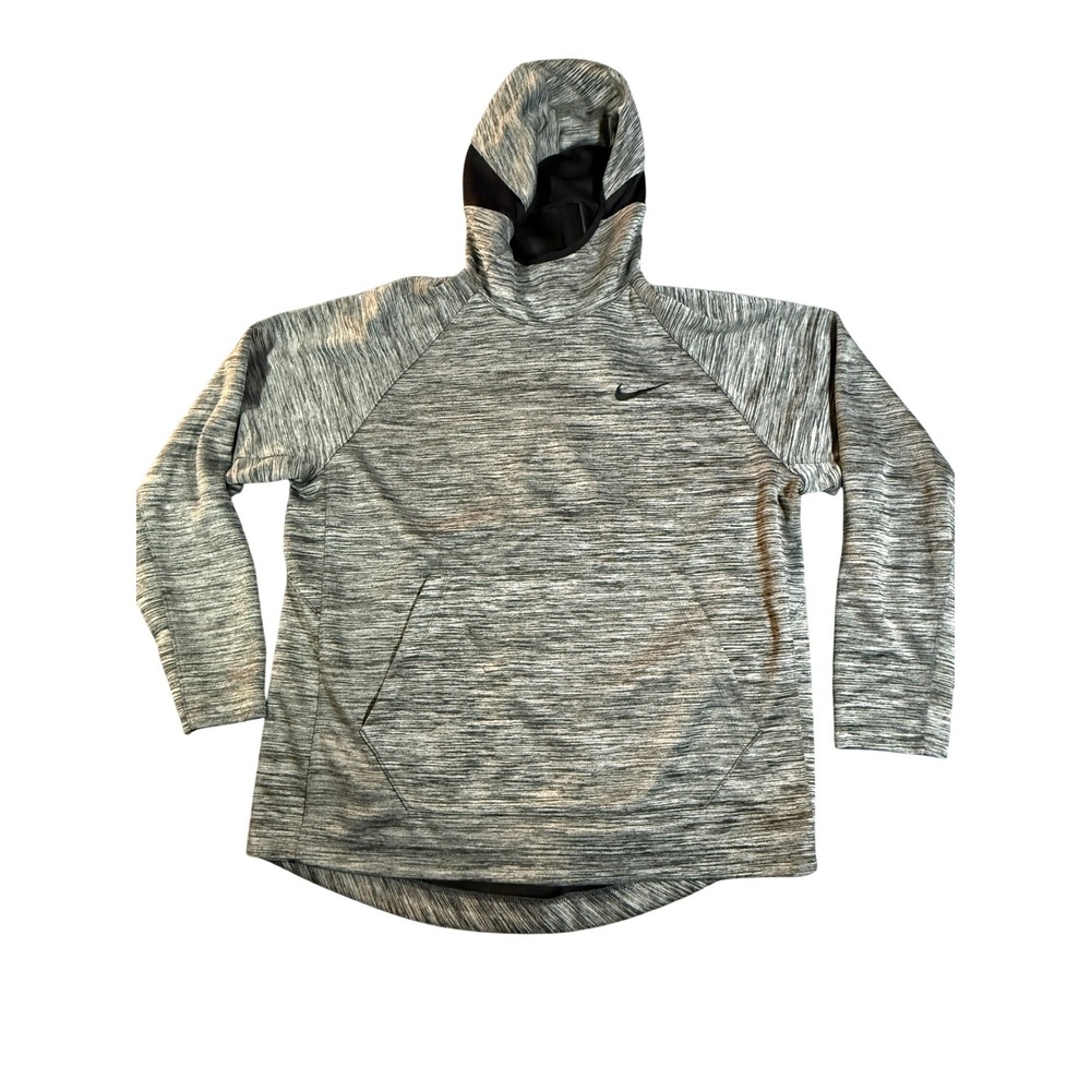 Nike‎ Dri-FIT Mens XL Grey Space Dye Heather Hoodie Pullover Training Sweatshirt